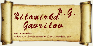 Milomirka Gavrilov vizit kartica